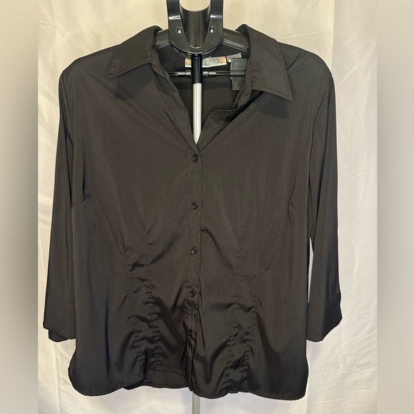 Architect Black Button Up Blouse - Picture 1 of 3